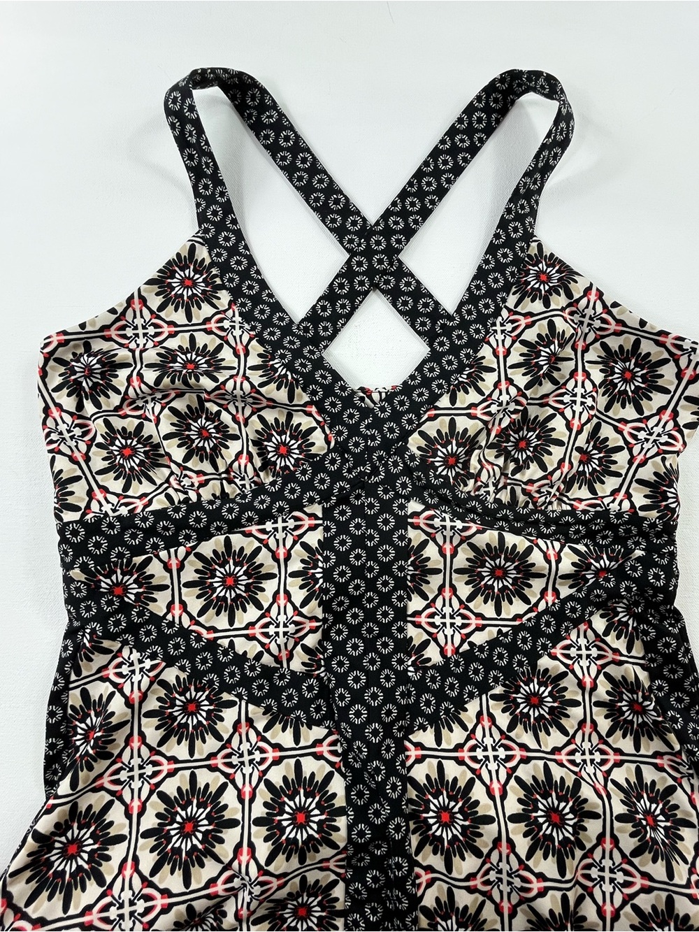 INC International Concepts Sun Dress Halter Crossback Geometric Medallion Size M